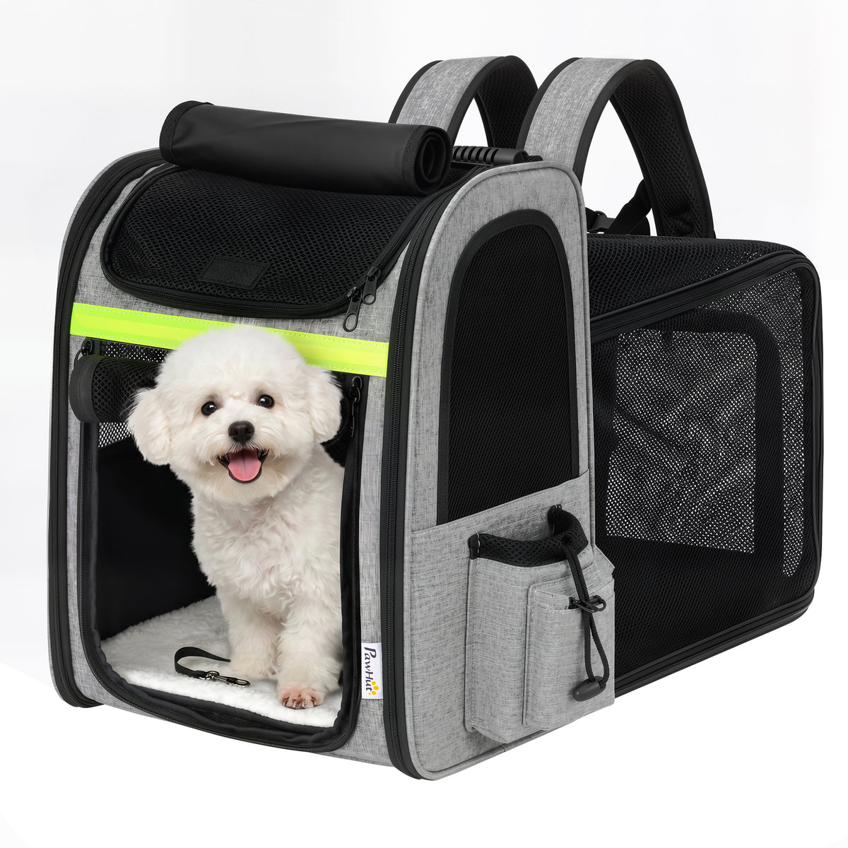 Dog Carrier Backpack Expandable, Breathable Pet Carrier Bag for Small Puppy Cat with Reflective Strip for Travel Hiking