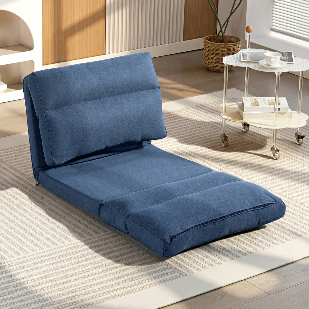 Sitzsack mit Bettfunktion, neigbare Lehne, klappbar, bis 120kg, 70 x 72 x 56 cm, Dunkelblau