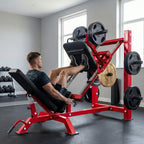 Leg Press Machine with Wheels and Calf Block, Adjustable Squat Machine for Home Gym, 455KG Capacity