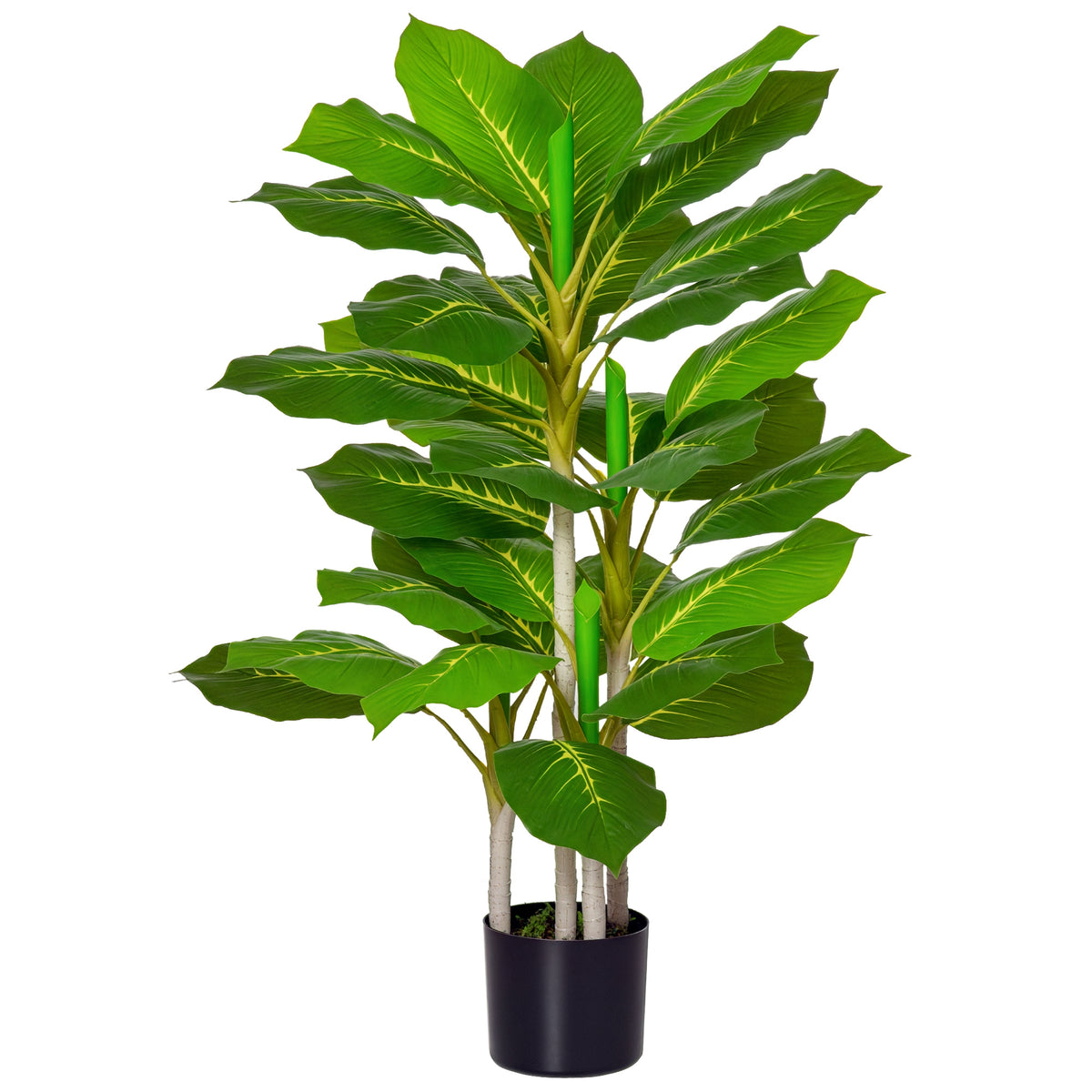Künstlicher Baum 95 cm Kunstpflanze mit 33 Blättern, Topf für Wohnzimmer