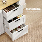 Sideboard Soft-Close-Türen, 3 Schubladen 120 x 38 x 76 cm Weiß