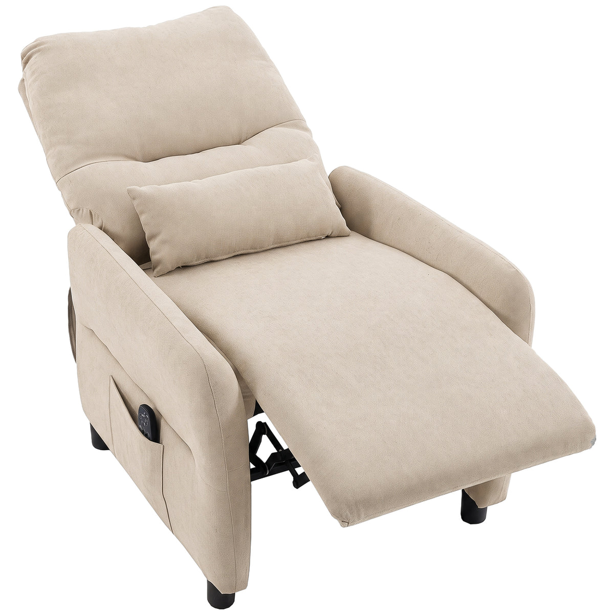 Relaxsessel mit Wärme Vibrationsmassage und Liegefunktion Beige