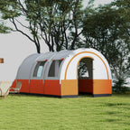 Three Man Duo Room Tunnel Tent, with Accessories - Cream/Orange