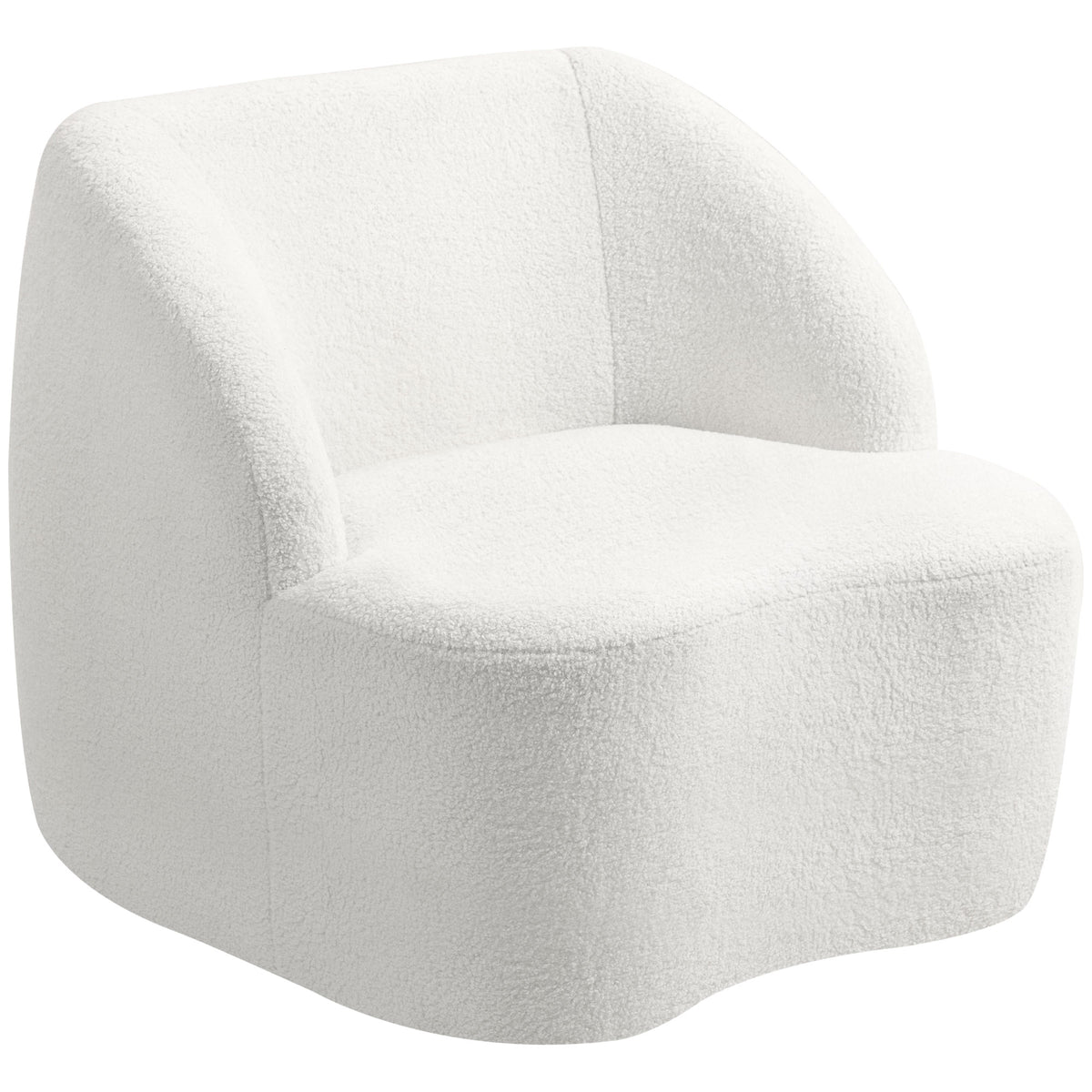 Moderner Sessel mit Fleece-Polsterung, kuscheliger Polstersessel f¨¹r Wohnzimmer, Schlafzimmer, Homeoffice, Cremewei?