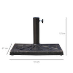 15kg Resin Durable Patterned Colophony Garden Patio Square Umbrella Stand Base Stand Bronze
