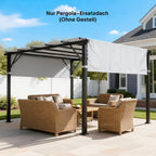 Ersatzdach für Pergola mit UV-Schutz, Sonnensegel für Terrassenüberdachung für 3 x 3 m Pavillon, Hellgrau