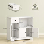 K¨¹chenschrank mit Kabelloch, Kommode mit 2 Schr?nken, offenes Fach, Schublade, 80 x 35 x 72,2 cm, Spanplatte, Wei?
