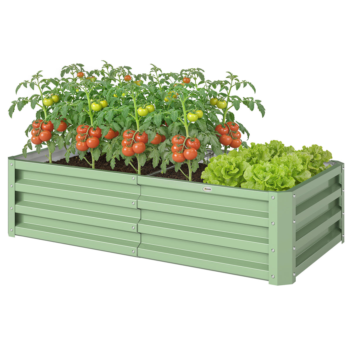 Raised Beds for Garden, Galvanised Outdoor Planters, for Herbs and Vegetables, Use for Patio, Garden, Balcony