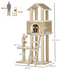 mit Katzenhöhle inkl. Spielzeug Sisal Plüsch Khaki + Beige + Kaffee