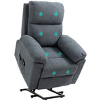 Massagesessel mit Aufstehhilfe, Sessel mit Aufstehhilfe, 8 Vibrationsmotoren, inkl. Fernbedienung, grau