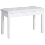 PU Leather Upholstered Piano Stool Makeup Stool Bench Dressing Table Seat with Storage 76x36x50cm, White