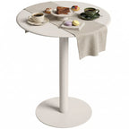 Runder Küchentisch für 2 Personen mit Stahlgestell, platzsparend, 60 x 60 x 72 cm, Beige