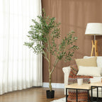 K¨¹nstlicher Olivenbaum, Kunstpflanze, Lebensechte Olivenpflanze in Pflanztopf, 180 cm, Kunststoff, Gr¨¹n