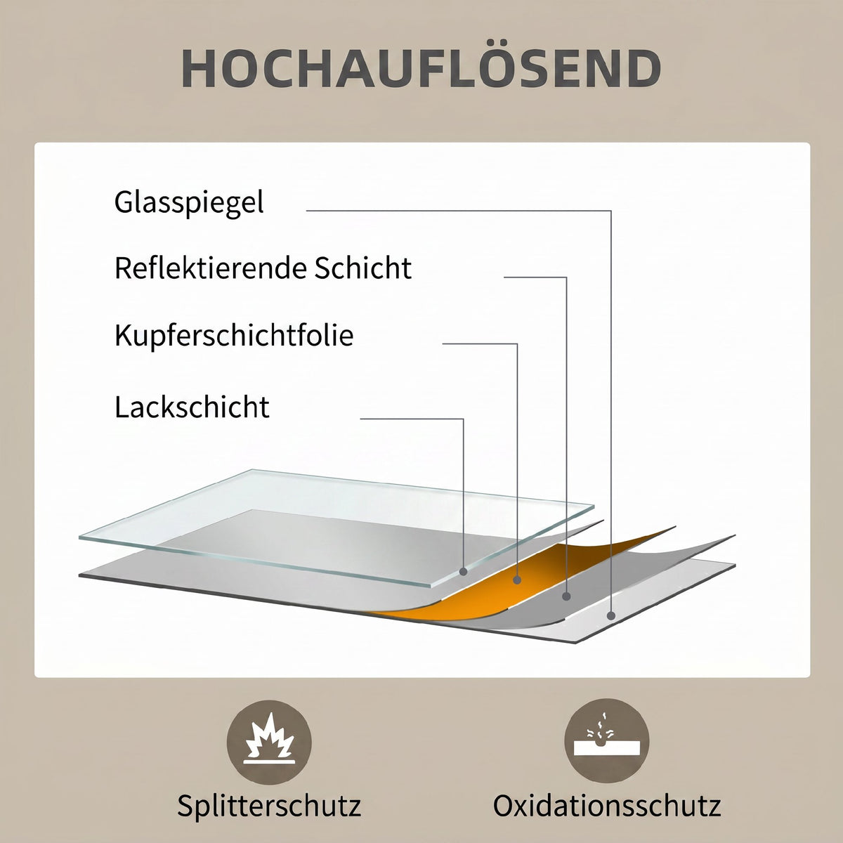 Wandspiegel Dekorativer Hängespiegel 60 x 80 cm Schwarz
