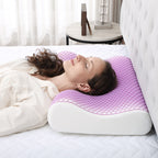 Memory Schaum Kissen Kopfkissen, Nackenstützkissen mit abnehmbarem Bezug, 2 Höhe  Ergonomische, 2S schnell reagierend