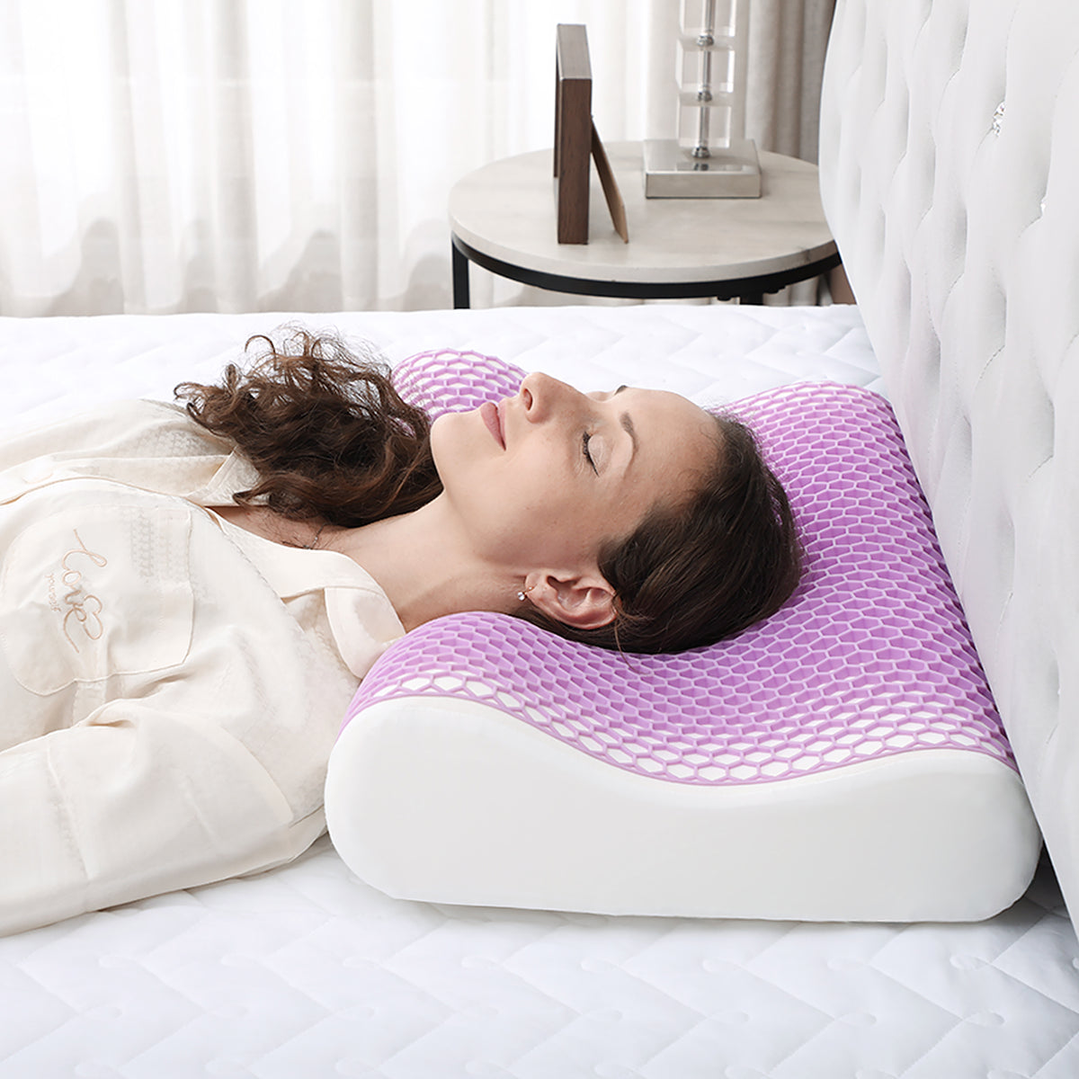 Memory Schaum Kissen Kopfkissen, Nackenstützkissen mit abnehmbarem Bezug, 2 Höhe  Ergonomische, 2S schnell reagierend