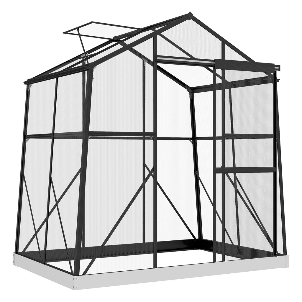 Gewächshaus Treibhaus Frühbeet, wetterbeständig, 192 x 131 x 203 cm, Schwarz