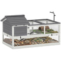 Schildkrötenhaus aus Holz Outdoor Terrarium 116x70,5x69,5cm Grau