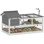Schildkrötenhaus aus Holz Outdoor Terrarium 116x70,5x69,5cm Grau