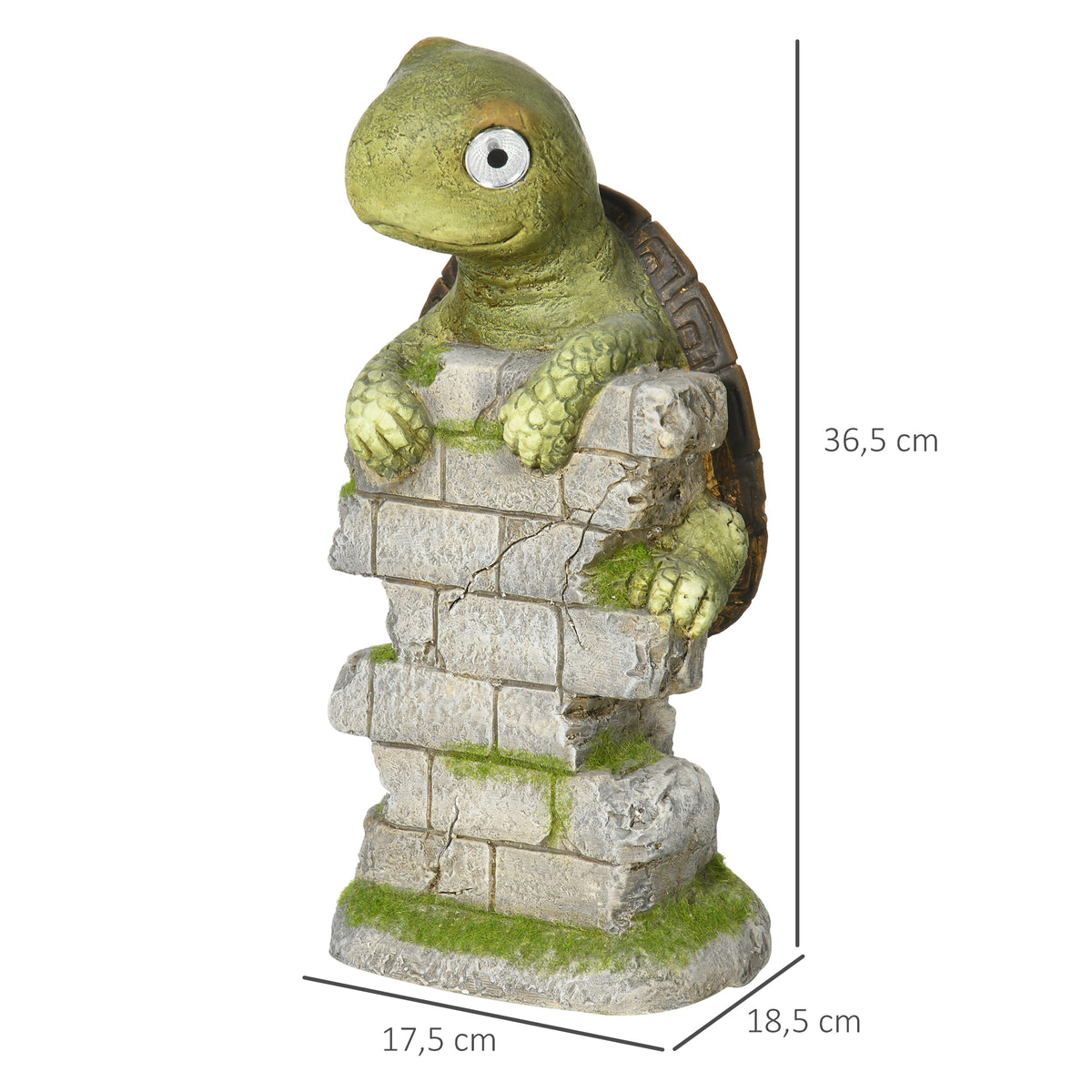  Vivid Tortoise Art Sculpture with Solar LED Light, Colourful Garden?Statue, Outdoor Ornament Home Decoration for Porch, Deck, Grass