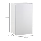 Mini-Kühlschrank, 91 Liter Kapazität, Gefrierfach, verstellbare Fächer, leiser Betrieb, kompakte Größe, Kunststoff, Stahl, Weiß