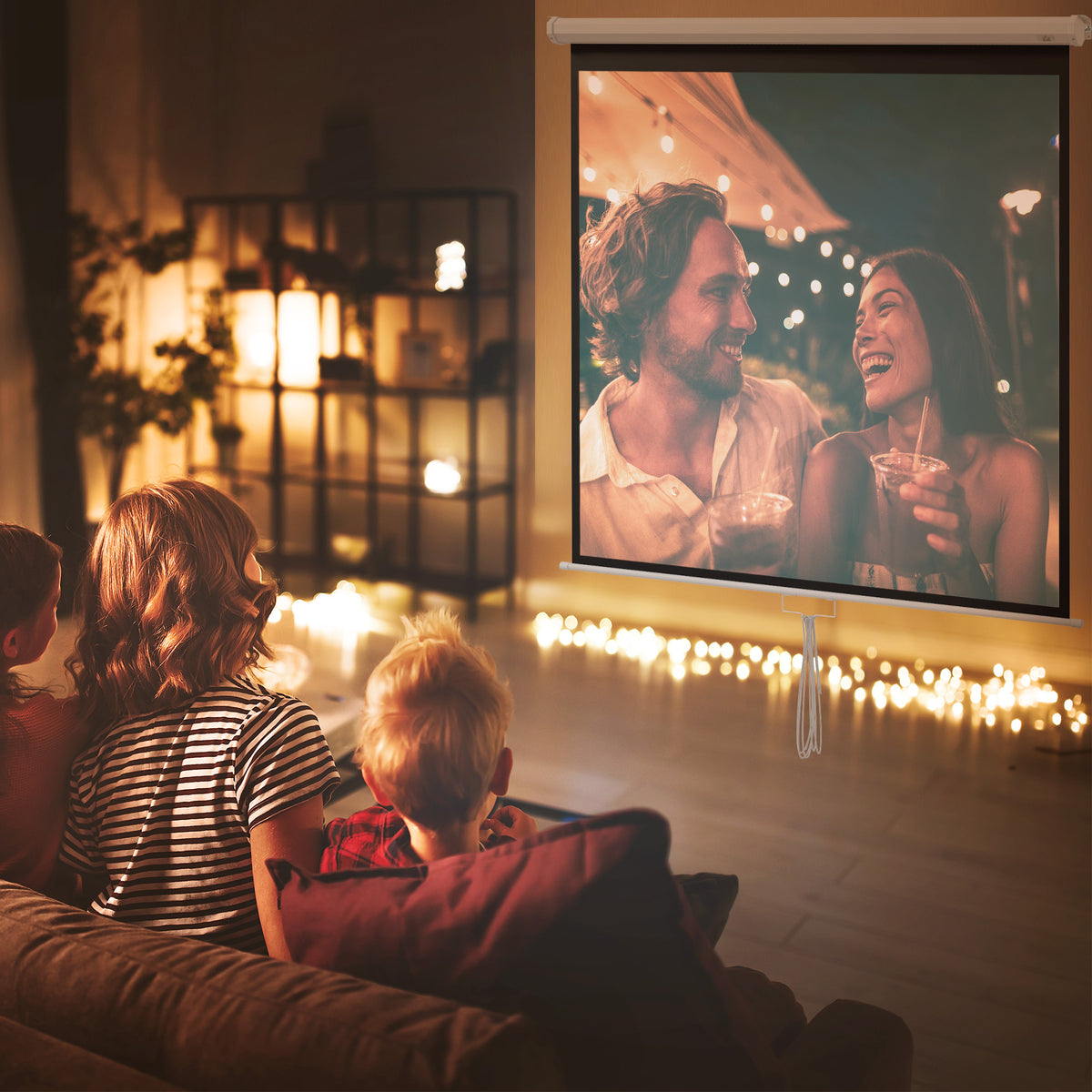 Beamer Leinwand 178 x 178 cm 99 Zoll 1:1 HD 4K Projektionsleinwand f¨¹r Heimkino B¨¹ro-Pr?sentationen