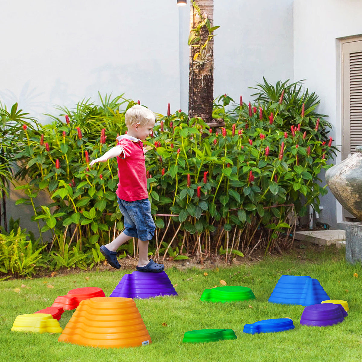  11 Piece Kids Balance Stepping Stones - Multicoloured