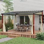 Gartenpergola versenkbare Gartenpergola, wetterbeständog, inkl Befestigungsmaterial, Beige