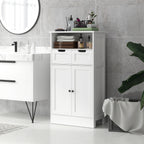 Badezimmerschrank mit 2 Schubladen, T¨¹r, 60 x 30 x 109 cm, Wei?
