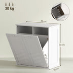 W?scheschrank, 2 Kippbeh?lter f¨¹r W?sche, 2 Lamellent¨¹ren, 70 x 38 x 73 cm, Wei?