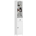 Badezimmerschrank mit 3 Regalen, 1 Schublade, robust, MDF, Wei?