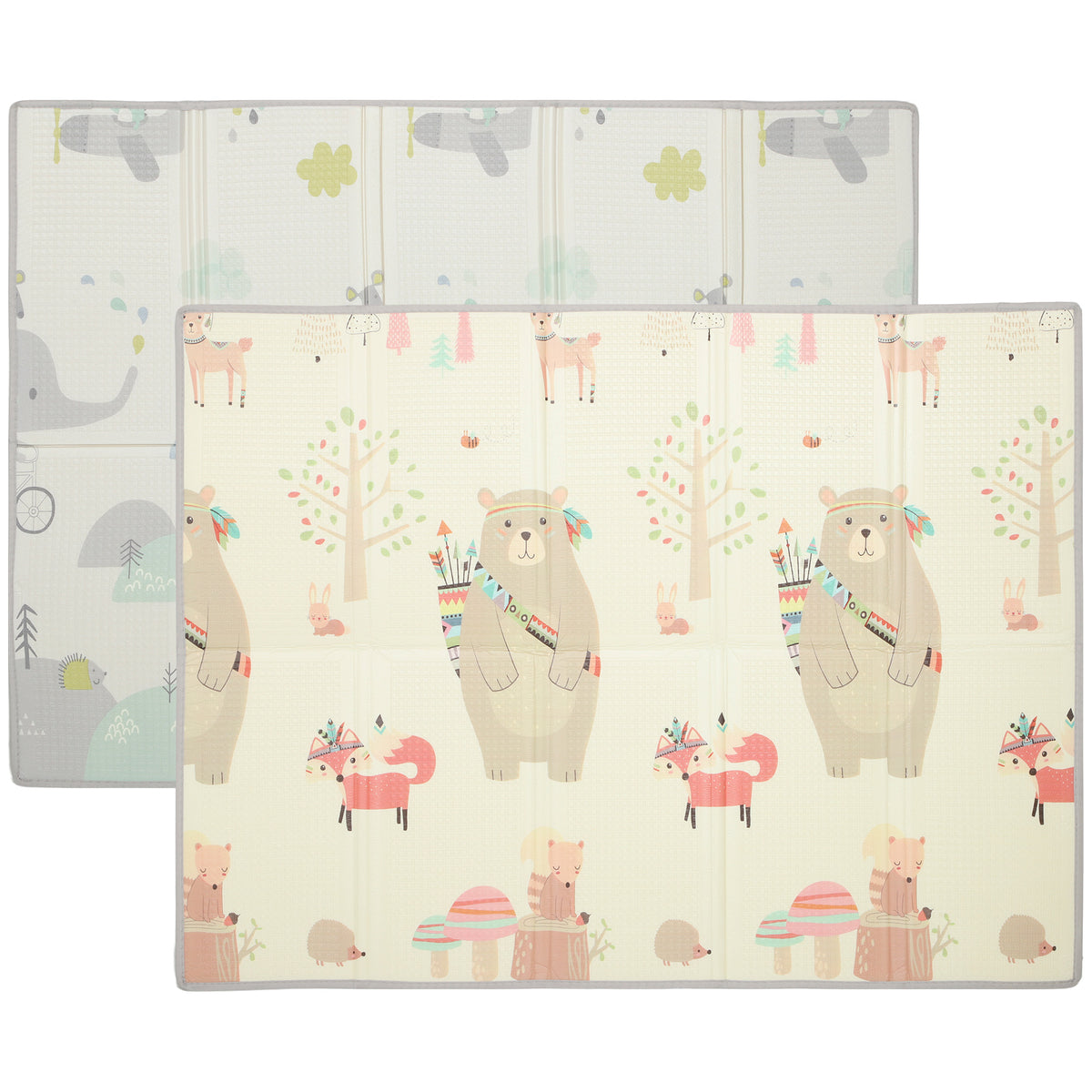 Baby-Spielmatte, Tiermuster, Schaumstoff, 1,5 cm dicke Polsterung, rutschfest