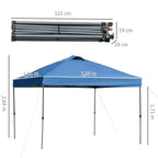Garten-Pavillon, Faltpavillon, Festzelt, Gartenzelt inkl. Heringe Abspannseile, Oxfordstoff, 2,99 x 2,99 x 2,64 m, Blau