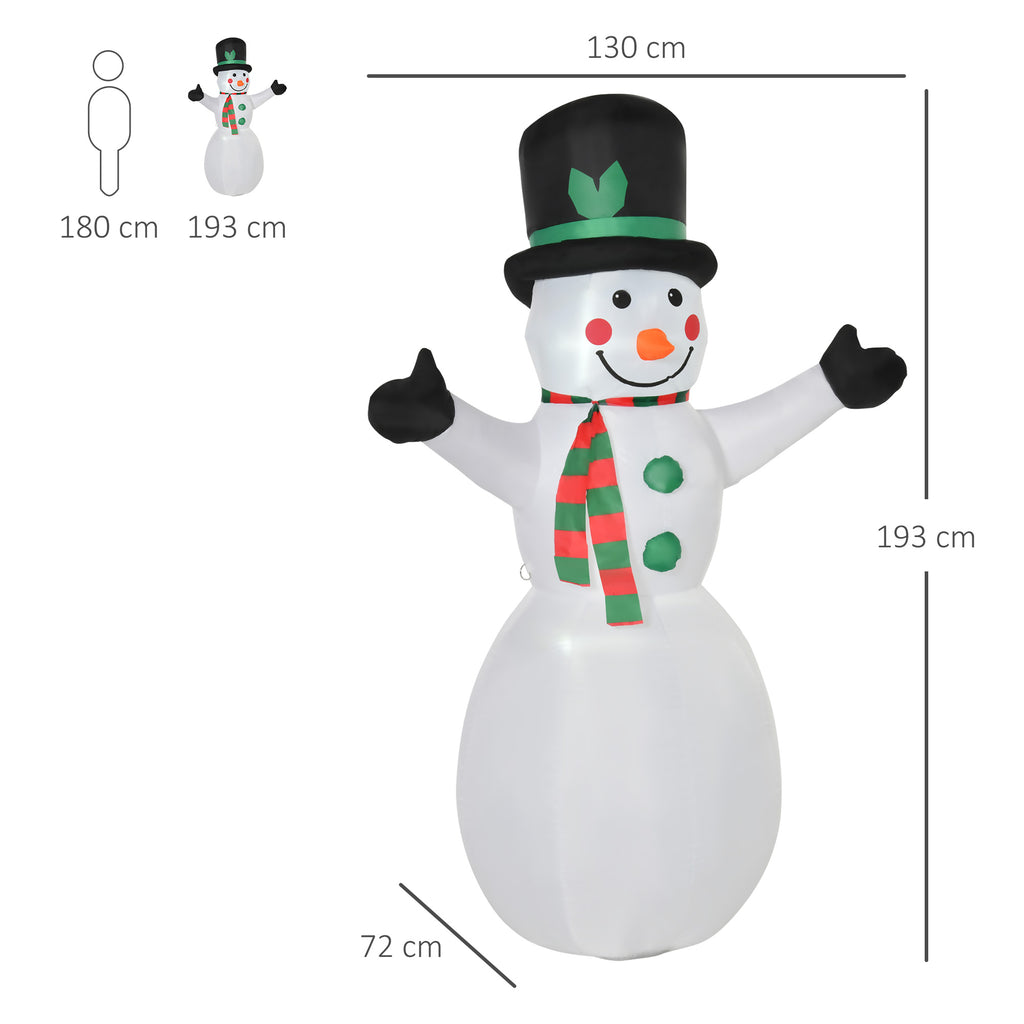 Schneemann Weihnachtsdekoration Weihnachtsdeko, inkl. Gebläse, bunte LED´s, selbstaufblasend 1, m, Mehrfarbig