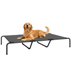 Hundeliege Outdoor, Erh?htes Hundebett f¨¹r gro?e Hunde, mit Waschbares Mesh Stahlrahmen, 152 x 94 x 23 cm, Grau