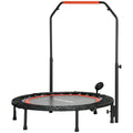 Mini-Trampolin, mit höhenverstellbarem Haltegriff, LCD-Monitor, Stahl, schwarz+rot, Ø102 x 99-123cm