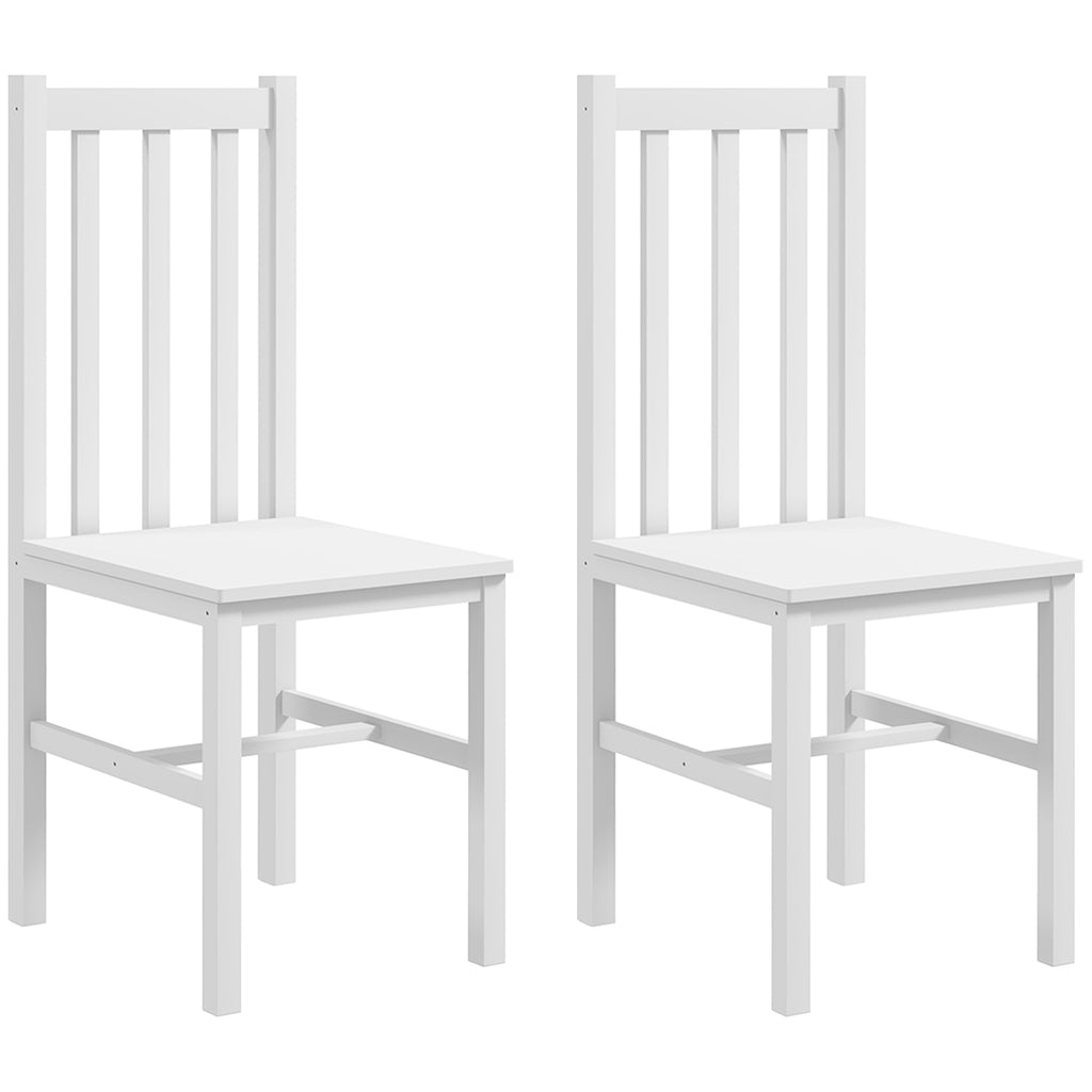 2er-Set Küchenstühle Esszimmerstühle Stühle, Massivholz, modernes Design, 38, 5 cm x 47,5 cm x 99 cm, Weiß