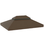 Pavillon-Ersatzdach, 3 x 4 m, Ersatzplane mit Wasserablauf-Öffnungen, Polyester, Sonnenschutz, UPF30+, Kaffee