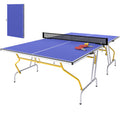 Tischtennisplatte, klappbar, inkl. 2 Schl?ger, 3 B?lle, Netz, Indoor, Metallgestell, 274x152x76cm, Blau