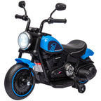 Elektrisches Kindermotorrad, Elektrisches Kinderfahrzeug, mit Scheinwerfer, 3 km/h, Blau + Schwarz