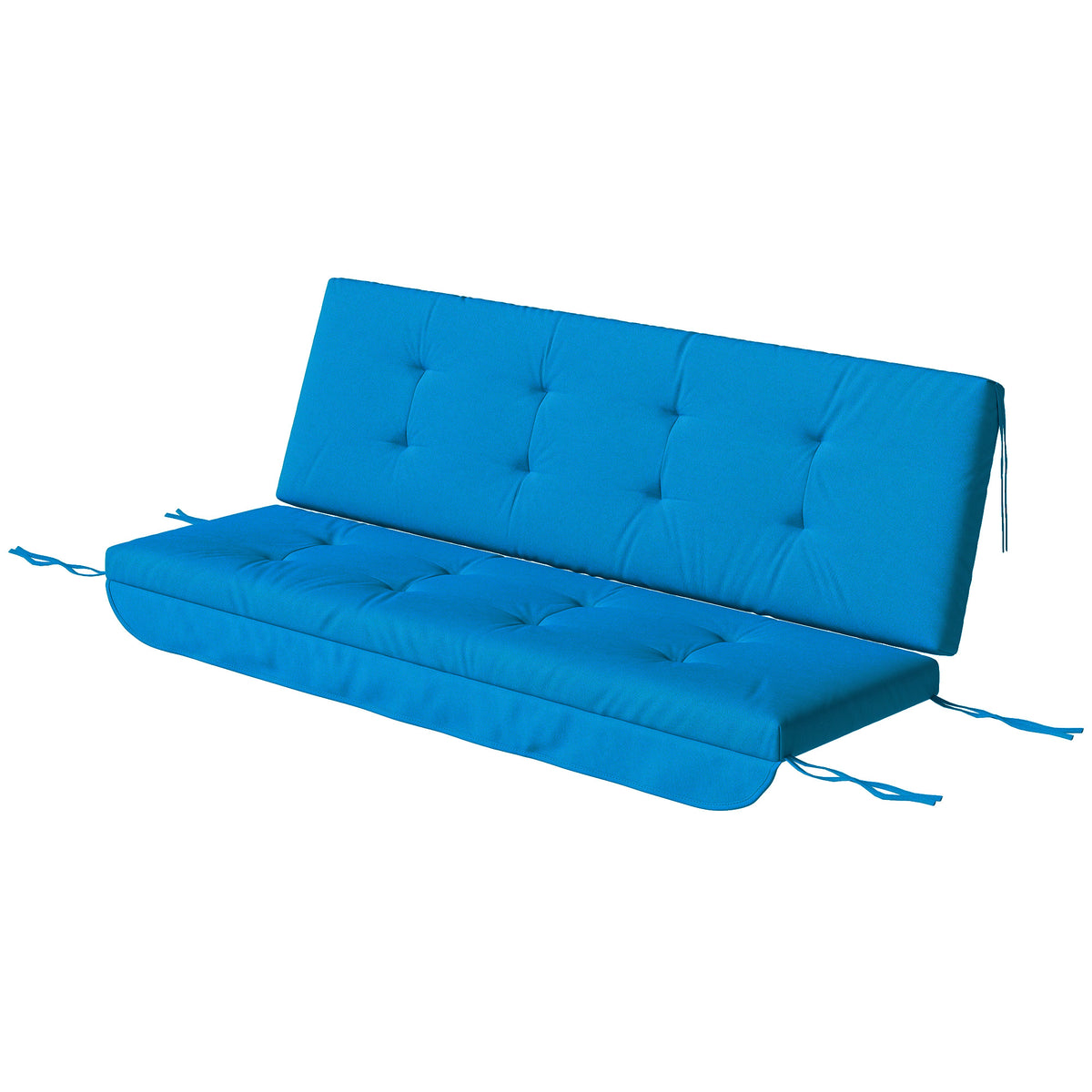 Auflagen-Set für Hollywoodschaukel 170 cm Stuhlkissen Schaukelauflage Sitzkissen Gartenschaukel Gartenpolster Rückenkissen Seitenkissen Blau