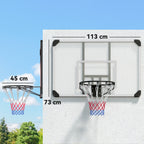 Basketballkorb, bruchsichere Rückwand, höhenverstellbar, Indoor & Outdoor, Stahlrahmen, Schwarz