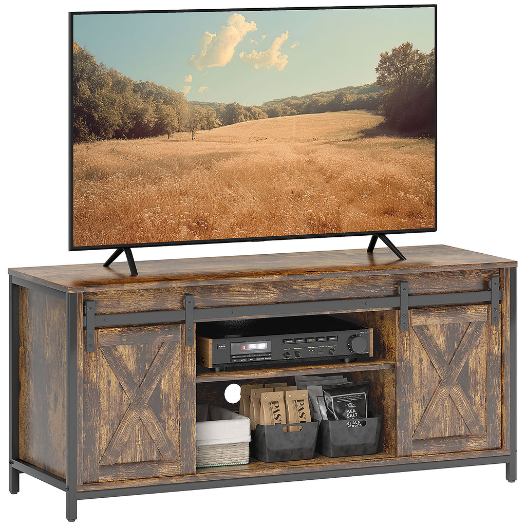 TV Lowboard, Industrial Design, f¨¹r 60'' TVs, 6 F?cher, 2 Schiebet¨¹ren, Braun/Schwarz