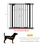 Adjustable Safety Gate w/ One Extensions, Four Adjustable Screws, Black