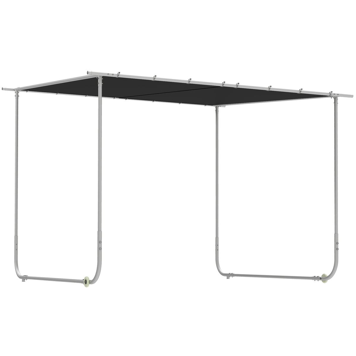 3 x 3(m) Mobile Pergola Kit, Portable Garden Gazebo with Wheels, Sandbags, Steel Frame, UV-Resistant