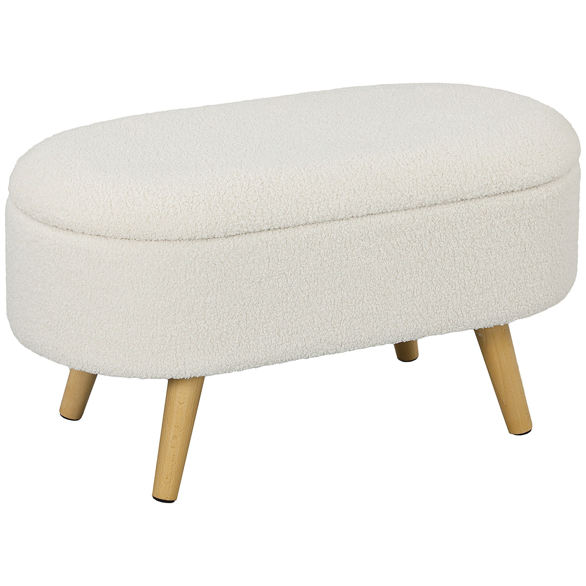 Sitzbank mit Stauraum und Deckel, Fu?hocker f¨¹r Flur, Wohnzimmer, Schlafzimmer, Holz, Stoffbezug, Wei?