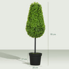 2er Set K¨¹nstliche Buchsbaum 90cm Kunstpflanze in Tr?nenform, Plastik K¨¹nstliche Pflanzen im Topf Moderne Dekoration