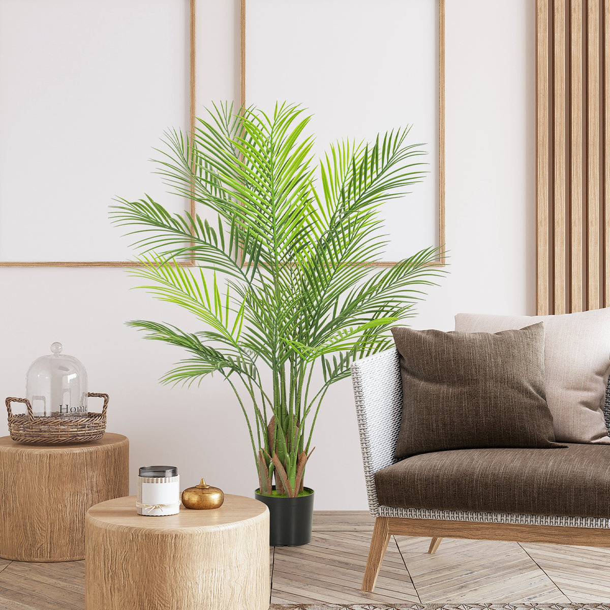 K¨¹nstliche Palme gro? 120cm Kunstpflanze, Plastik K¨¹nstliche Pflanzen im Topf f¨¹r Wohnzimmer B¨¹ro