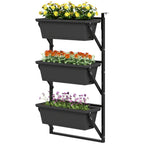er Set Blumentopf Pflanzk¨¹bel mit L?cher, 56x42 cm Pflanzt?pfe, eckig Pflanztopf, Kunststoff Dunkelgrau