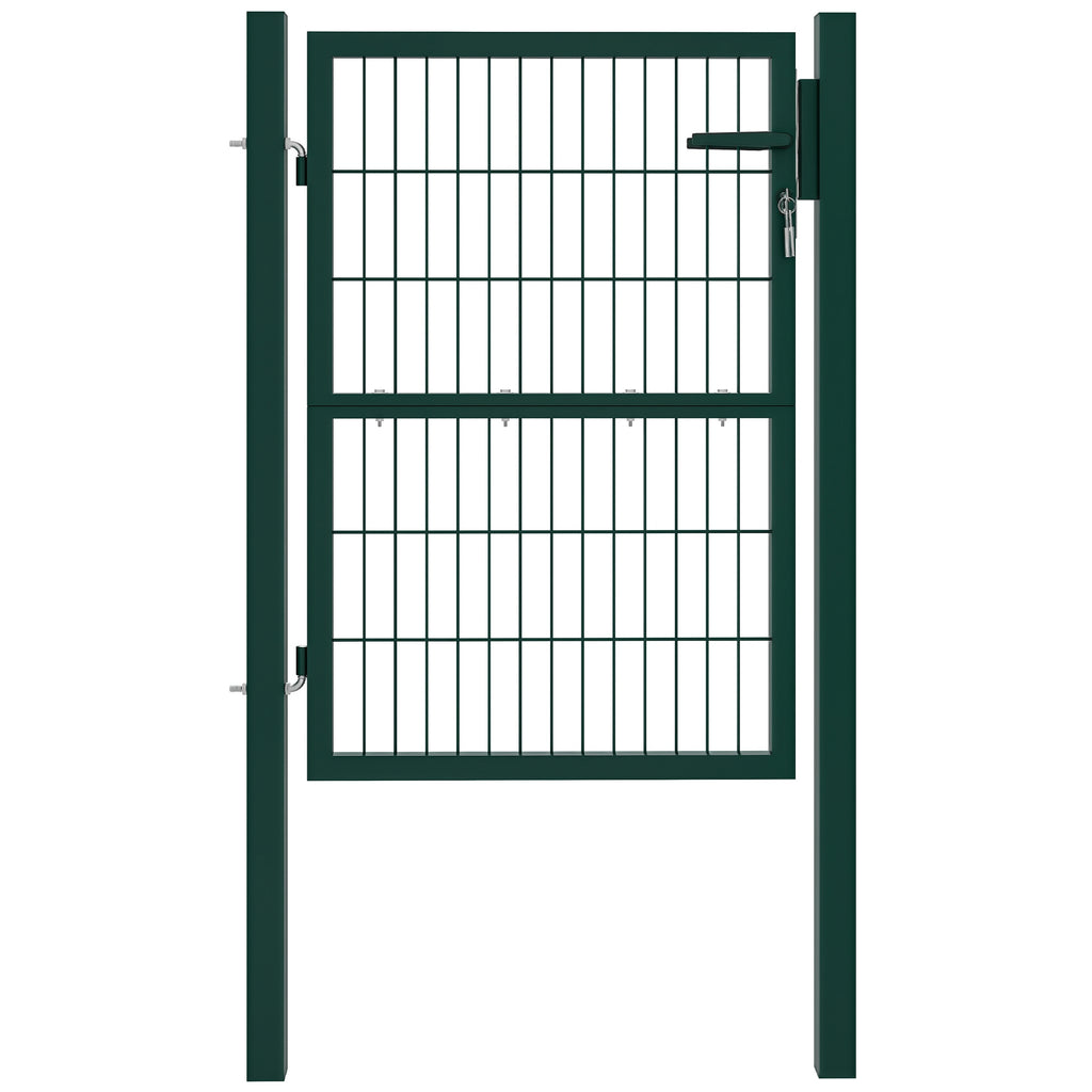 Gartentor aus Stahl Gartent¨¹r mit Griff, Schloss 3 Schl¨¹ssel abschlie?bar Zauntor 97x170cm Gr¨¹n